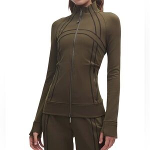 Lululemon NWT Define Track Jacket Olive Brown/Black Women’s Size 8